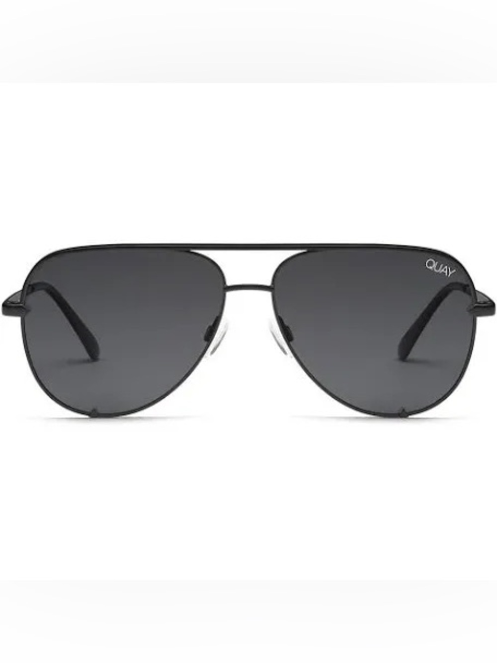 Quay Australia Black Metal Aviator Sunglasses